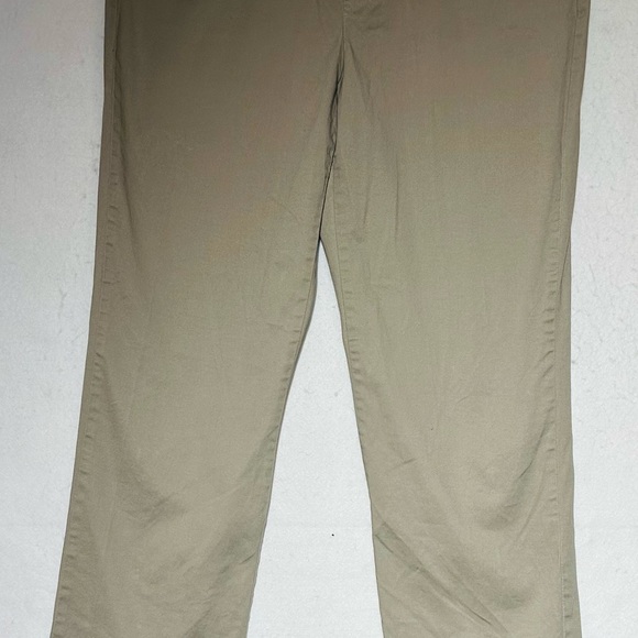Khakis & Co Women's Pants Size 14 Cream Cotton Flexible Waist Tummy Slimming - Picture 3 of 6